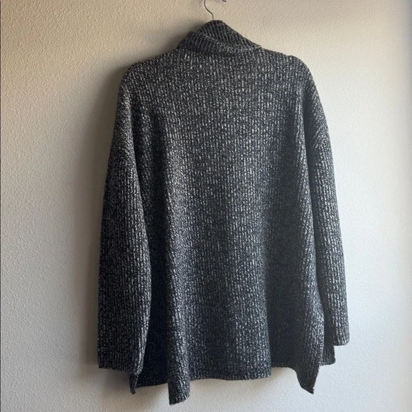 Nordstrom Signature Funnel Neck Cashmere Tunic Sweater Grey Black size XL - Picture 6 of 6